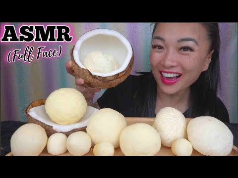 ASMR Full Face *FRESH COCONUT PULP (EATING SOUNDS) LIGHT WHISPERS | SAS-ASMR