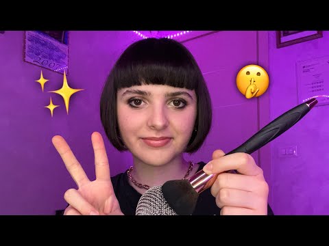 ASMR Whisper Ramble💜🤫 (SOFT SPOKEN + mic brushing🖌️🎙️)