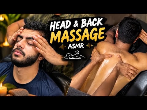 Head & Back Massage ASMR 💆‍♂️ Deep Relaxation for Stress Relief & Better Sleep