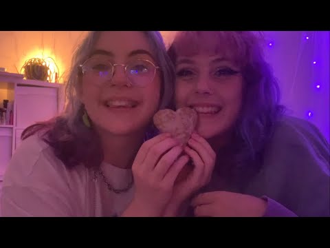 💤My friend tries ASMR for the first time! Mouth sounds, personal attention & eating TryTreats!🍫💤