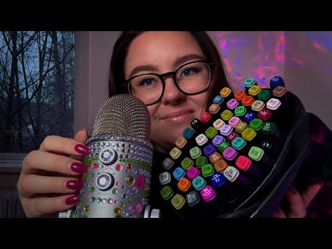 ASMR Rhinestone Scratching ✨ Upprepar färger 🖍️