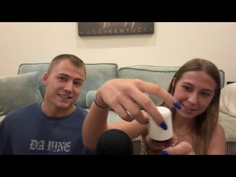 My sister tries ASMR for the first time (super tingly)
