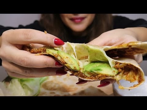 ASMR MEAT QUESADILLA / VEGGIES / CRUNCHY SOFT / no talking / CREMA ASMR #asmr #mukbang #quesadillas
