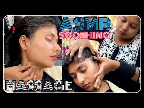 RELIEVE STRESS WITH SOOTHING HEAD THROAT & FOREHEAD MASSAGE BY INDIAN MASSEUSE #asmr #satisfying