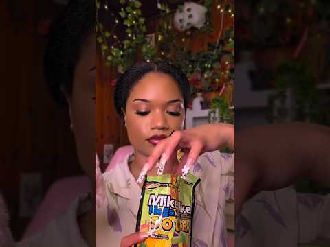 Trying SOUR Mike & Ikes 😳 #shorts #mukbang #asmr