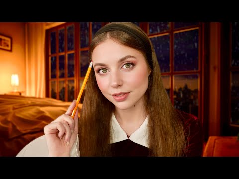 ASMR Girl At The Back Of The Class Invites You Home To Study (Roleplay, ASMR For Sleep, Writing)