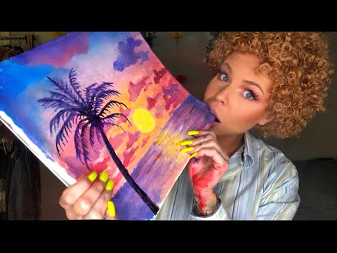 ASMR BOB ROSS EATS HIS PAINTING (EDIBLE CANVAS) CRUNCHY EATING SOUNDS /MUKBANG