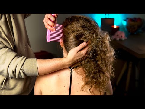 RUGGED ASMR: Curly Hair Brushing & Scalp Massage (Hair Sounds)