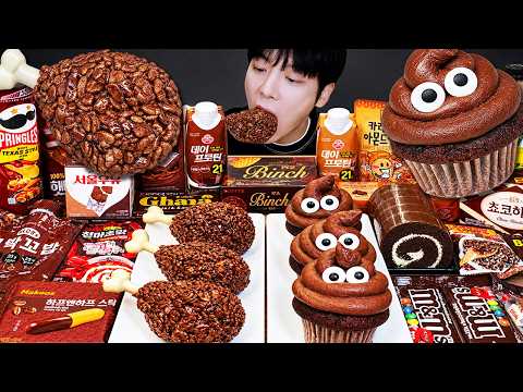ASMR MUKBANG 직접 만든 초코 디저트 먹방 & 레시피 ! 편의점 음식, FIRE NOODLES AND Tteokbokki EATING SOUND!