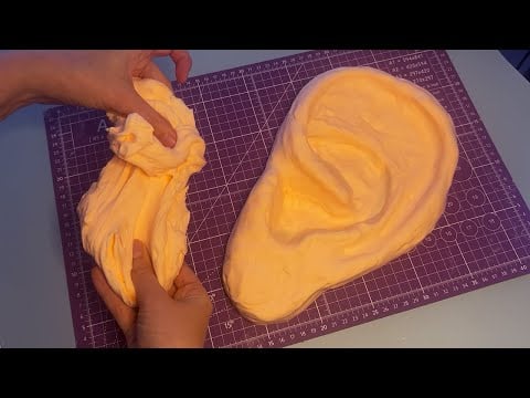 ASMR Sculpting a Giant Ear (Whispered, Foam Clay)