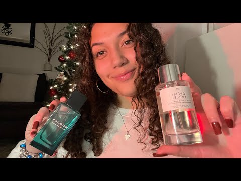 ASMR fast and aggressive tapping and scratching on my perfume collection 🤍