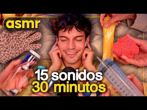 ASMR ESPAÑOL 😴 15 SONIDOS para DORMIR en 40 MINUTOS | Slime, Brochas y Más