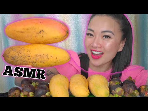 ASMR SWEETEST MANGO + MANGOSTEEN EVER *Full Face Mango (EATING SOUNDS) LIGHT WHISPERS | SAS-ASMR