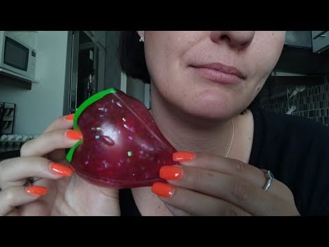 ASMR- Sticky sounds with a squishy melon| jewellry sounds and hand movements 🍉