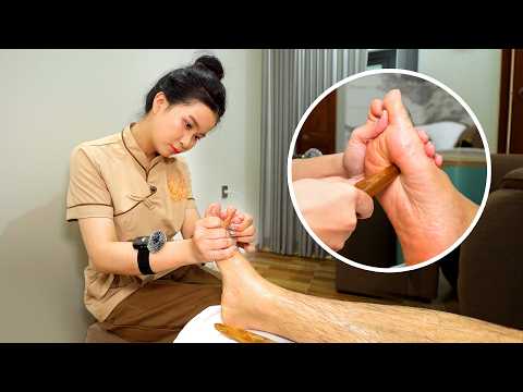 ASMR: Chinese Foot Reflexology Massage & Neck Shoulder Massage Deep Relaxation