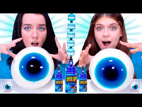 BLUE FOOD CHALLENGE By LiLiBu Candy Race, Giant Gummy Eyeballs | Best Compilation