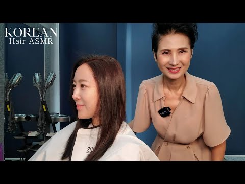 미용실 ASMR #뿌리잇기  #뿌리염색 부드러운 황갈색 #Root dyeing soft yellowish brown