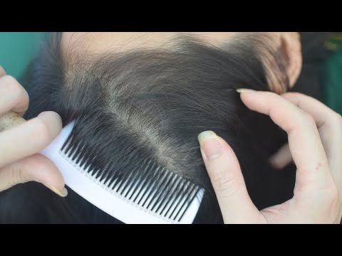 ASMR Hair Combing Sounds & Hair Parting With Comb, Sound Of Head Scratch For Anxiety Relief
