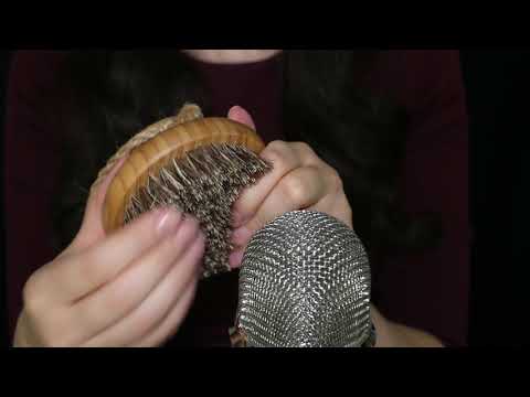 ASMR Rough & Fast Mic Brushing with Hard Brushes (No Talking)