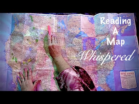 ASMR Reading United States Map (Whispered) Paper crinkles, cat play