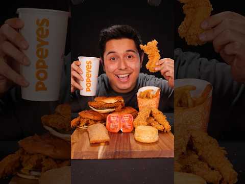 Popeyes Fried Chicken FEAST | ASMR Mukbang