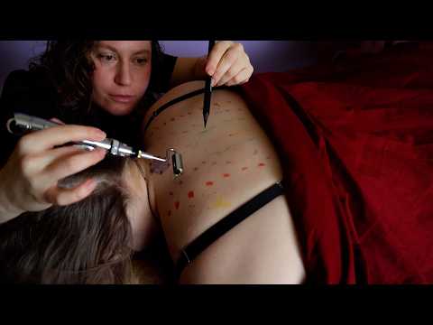 ASMR | Tracing Meridians Lines Along Her Back, Neck and Scalp