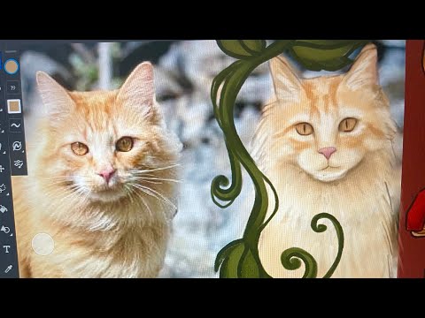 Cat drawing process and talking 🐱
