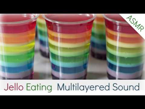 Binaural ASMR Relaxing Multilayered Sounds of Jello Eating l Mouth Sounds