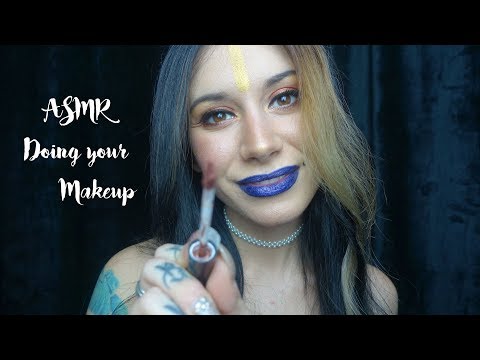 ASMR DOING YOUR MAKEUP | UNINTELLIGIBLE WHISPERING