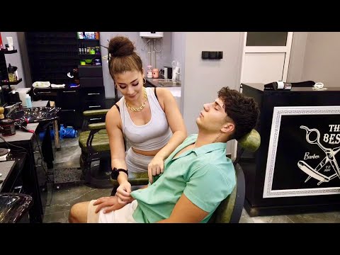 💈LOCAL CYPRUS BARBERSHOP ASMR MASSAGE EXPERIENCE by LADY JASMINE | SMILING FACE & RELAXING SERVICE