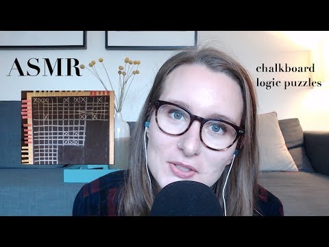 ASMR Solving a Logic Puzzle (Chalk, Whispering)
