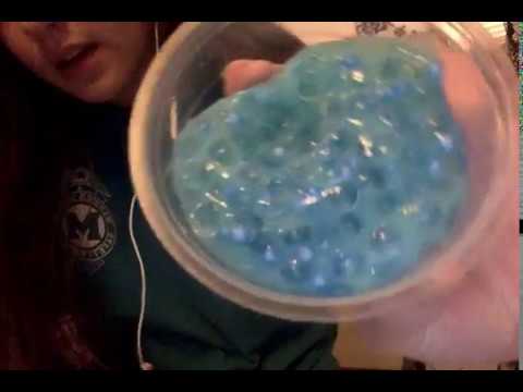 ASMR - making and playing with slime - whispering and some tapping