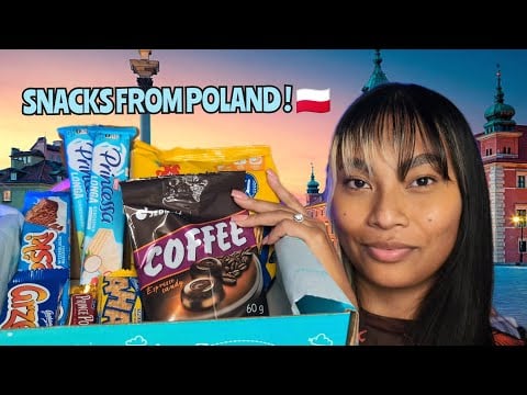 ASMR Eating Snacks From Poland , Try Treats Box , Crunchy Eating Chewing Sounds
