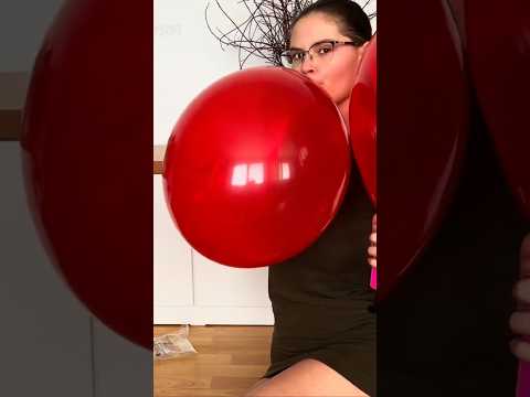 Blowing Red Balloons ❤️🎈 #asmr #balloon #ballongame