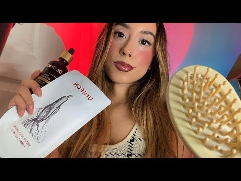 ASMR Auntie Does Your Skincare & Hair Role Play (personal attention) 