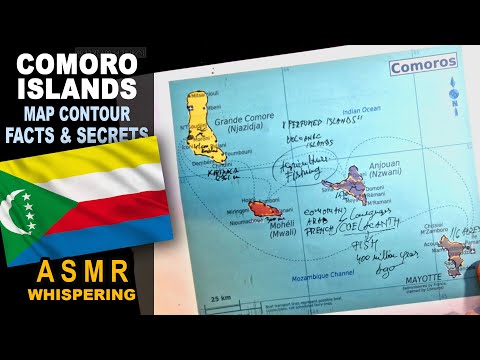 COMORO ISLANDS map tracing with facts and secrets | ASMR whispered geography facts