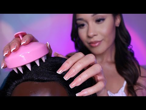 ASMR Head & Scalp Massage For SLEEP💆🏻‍♀️Plucking, Scalp Picking, Brushing & Hairline Scratching