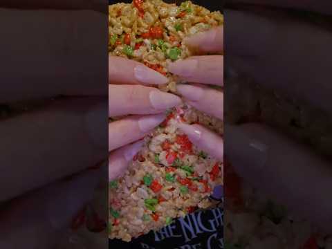 Crunchy Scratching On a rice crispy square #asmr