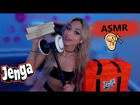 ASMR | 3DIO Giant Jenga Wood Block tapping & scratching with long acrylic nails 👂✨