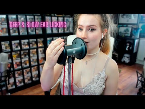 ASMR - SLOW AND DEEP EAR LICKS - PURE EAR LICKING