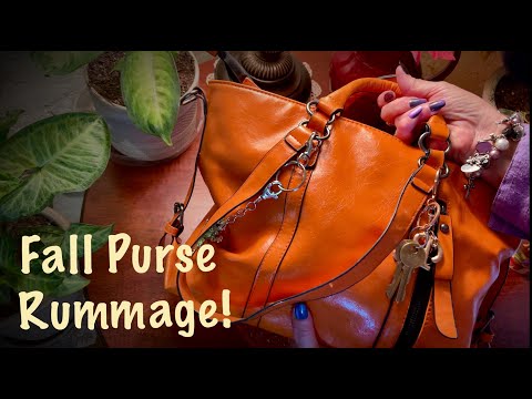 Purse rummage/switch from summer to fall!🍁(Soft spoken version) ASMR (No tapping)