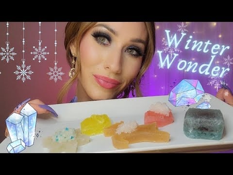 ASMR Winter Wonder EDIBLE CRYSTALS ❄️🍭 *Part 1* (eating sounds, tapping)