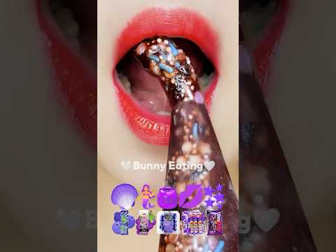 asmr purple emoji food eating sounds 보라색 이모지 먹방