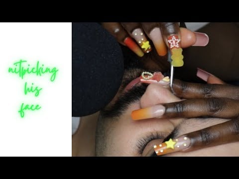 Super Attentive face Nitpicking to sleep 💤 | zoomed ASMR