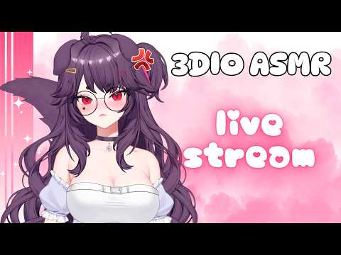 3DIO ASMR ♡ Teasing Tsundere Ear Licks ˖ ࣪⚝⋆ kisses, whispers, mouth sounds~
