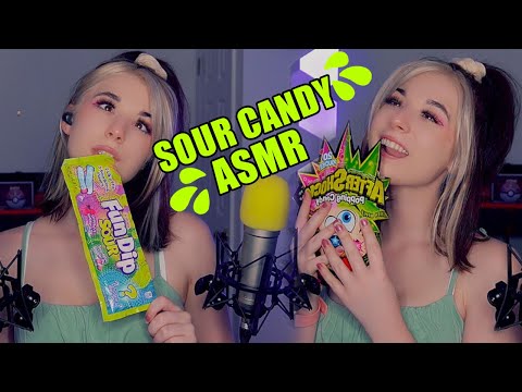 ASMR SOUR CANDY TASTING, TOXIC WASTE, POP ROCKS, SOUR ROPES MUKBANG