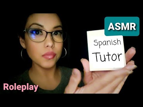 ASMR| 📚SPANISH TUTOR 📚Soft Spoken Roleplay SPANGLISH Whispers Tapping