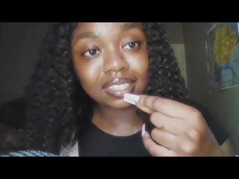 ASMR Girl Thats OBSESSED w You Braids Your Invisible Hair 💜 (gum chewing)
