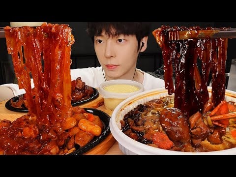 행복한 찜닭 :) 치즈 찜닭, 간장 찜닭, 불닭 찜닭 볶음밥 먹방 ! Chicken & FIRE NOODELS EATING ASMR MUKBANG
