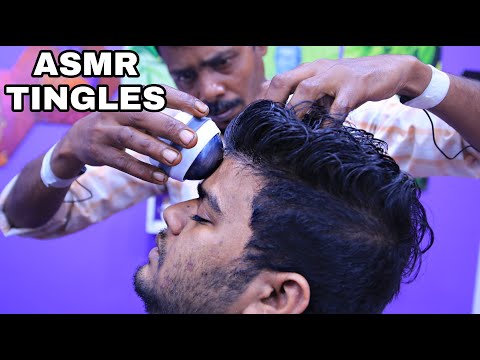 ASMR tingles by Indian barber head massage with ASMR tool and neck crack | asmr relaxation